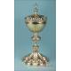 Gorgeous Antique Gilt and White Silver Ciborium. France, 19th Century