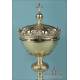 Gorgeous Antique Gilt and White Silver Ciborium. France, 19th Century