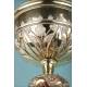 Gorgeous Antique Bicolor Silver Ciborium. France, 19th Century