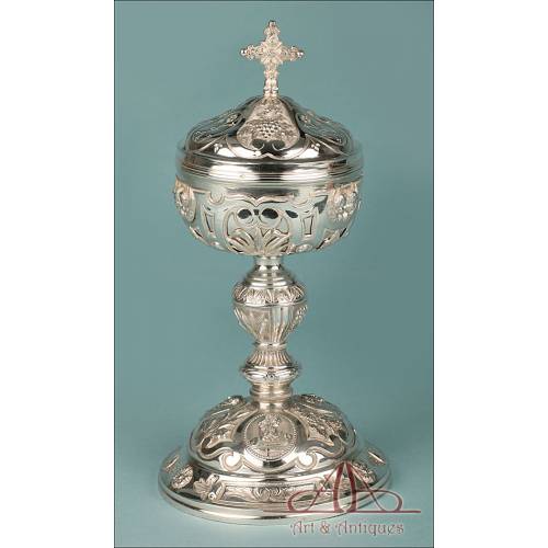 Antique Classic Style Silver Ciborium. France, Circa 1880