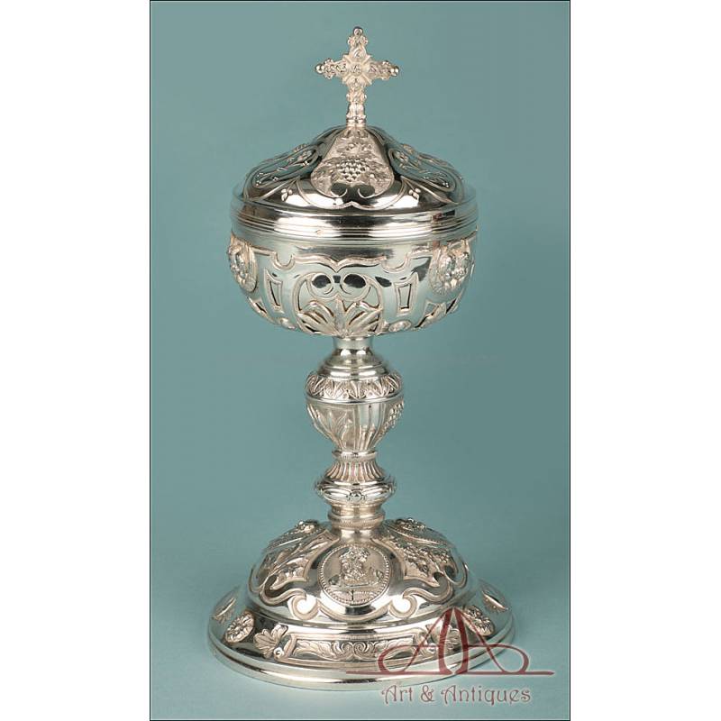 Antique Classic Style Silver Ciborium. France, Circa 1880