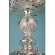 Antiguo Copón de Plata De Estilo Clásico. Francia, Circa 1880