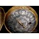 Muy Antiguo Reloj de Bolsillo Catalino - Cebolleta. Cayot. Francia, Circa 1700
