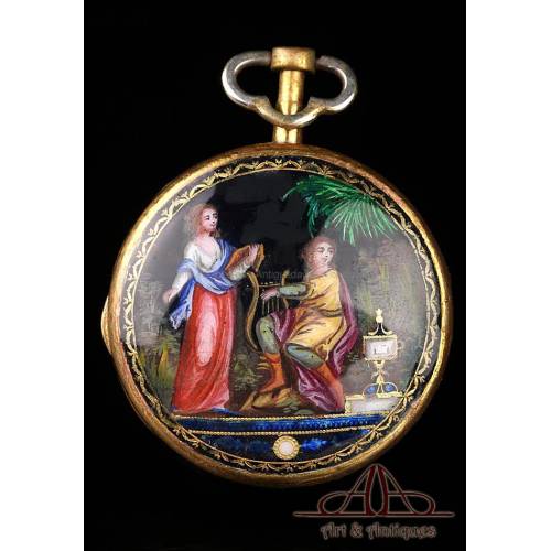 Precioso Reloj de Bolsillo Catalino con Calendario. Berthoud. Francia, Circa 1780