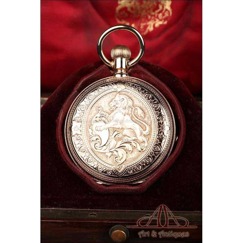 Extraordinary 18K Gold Detent Pocket Watch. Switzerland, Circa 1880