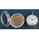 Antique D. Rivers Verge-Fusee Pocket Watch. Two Silver Cases. England, London, 1779