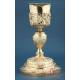 Gorgeous Antique Gilt-Silver Chalice and Paten. France, 19th Century