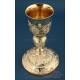 Gorgeous Antique Gilt-Silver Chalice and Paten. France, 19th Century