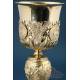 Gorgeous Antique Gilt-Silver Chalice and Paten. France, 19th Century