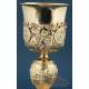 Gorgeous Antique Gilt-Silver Chalice and Paten. France, 19th Century