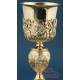 Gorgeous Antique Gilt-Silver Chalice and Paten. France, 19th Century