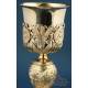 Gorgeous Antique Gilt-Silver Chalice and Paten. France, 19th Century