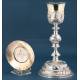 Large Antique Silver Chalice and Paten. 31 cm. France, 19th Century