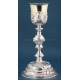 Large Antique Silver Chalice and Paten. 31 cm. France, 19th Century