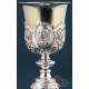 Large Antique Silver Chalice and Paten. 31 cm. France, 19th Century