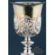 Large Antique Silver Chalice and Paten. 31 cm. France, 19th Century