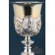 Large Antique Silver Chalice and Paten. 31 cm. France, 19th Century