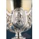 Large Antique Silver Chalice and Paten. 31 cm. France, 19th Century