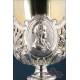 Large Antique Silver Chalice and Paten. 31 cm. France, 19th Century
