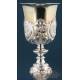 Large Antique Silver Chalice and Paten. 31 cm. France, 19th Century