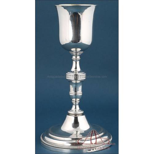 Antique Spanish Silver Chalice. Plasencia, Spain, Circa 1800