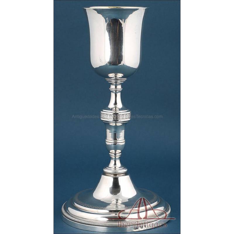 Antique Spanish Silver Chalice. Plasencia, Spain, Circa 1800