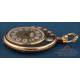 Antique Ultrafine Movado Pocket Watch. 18K Gold and Diamonds. Switzerland, Circa 1930