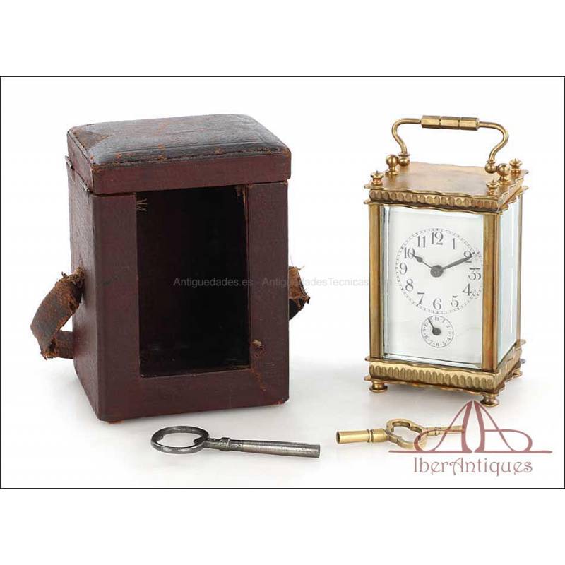 Antiguo Reloj de Oficial o de Carruaje con Estuche Original. Francia, S. XIX
