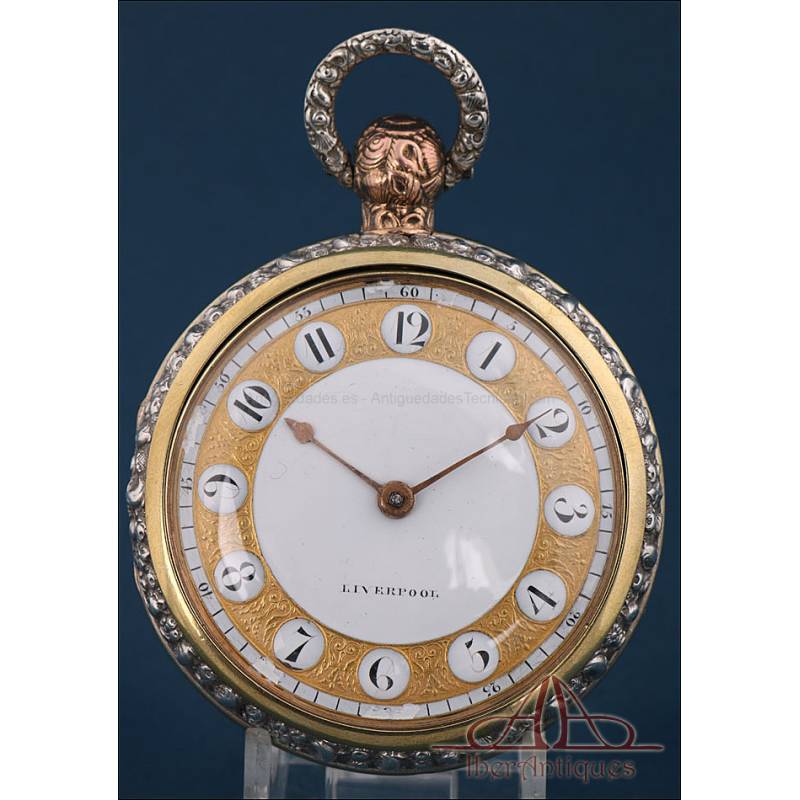 Amazing Antique Verge-Fusee Pocket Watch. Silver. 62 mm. Milden, Liverpool, UK, 1835