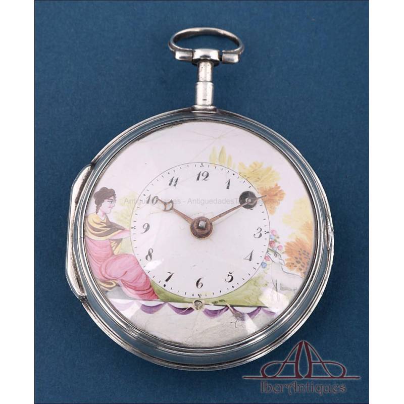 Antique French Hefsen a Paris Verge Fusee Pocket Watch. France, Ca. 1790