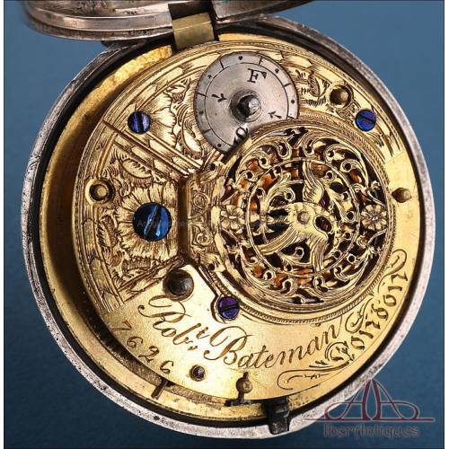 Antique Verge-Fusee Pocket Watch. Double Silver Casing. Robert Bateman, London, 1829