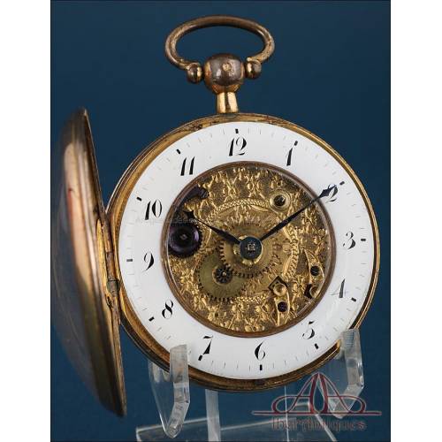 Beautiful Antique French Verge-Fusee Pocket Watch. Guérin à Lille. C. 1820