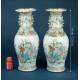 Importante Pareja de Jarrones de Porcelana China Antigua. 60 cms. Periodo Qing. S. XIX