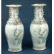 Importante Pareja de Jarrones de Porcelana China Antigua. 60 cms. Periodo Qing. S. XIX