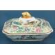 Preciosa Fuente con Tapa de Porcelana China Antigua. Qing. S. XIX