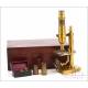 Antique Nachet Brass Microscope Mod. 11. France, Circa 1890