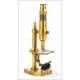 Antique Nachet Brass Microscope Mod. 11. France, Circa 1890