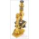Antique Nachet Brass Microscope Mod. 11. France, Circa 1890
