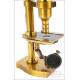 Antique Nachet Brass Microscope Mod. 11. France, Circa 1890