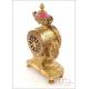 Antiguo Reloj de Péndulo de Sobremesa con Candelabros. Francia, S. XIX
