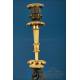 Antique French Gilt and Patinated Bronze Candlesticks, 19th Century