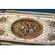 Antigua Caja de Plata Dorada y Madreperla, S. XIX