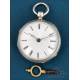 Antiguo Reloj de Bolsillo Catalino Francés de Plata, Francia c. 1840