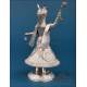Solid silver Hindu figure, deity or ritual dancer, India or Nepal, ca. 1960s