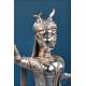 Solid silver Hindu figure, deity or ritual dancer, India or Nepal, ca. 1960s