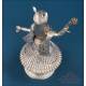 Solid silver Hindu figure, deity or ritual dancer, India or Nepal, ca. 1960s