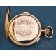 Antique 18K Gold Pocket Watch, Minute Repeater, Chronograph. Switzerland, circa 1900