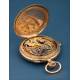 Antique 18K Gold Pocket Watch, Minute Repeater, Chronograph. Switzerland, circa 1900