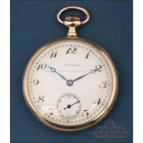 Antique 18K Gold Juvenia Pocket Watch Made for Cuba, circa 1900