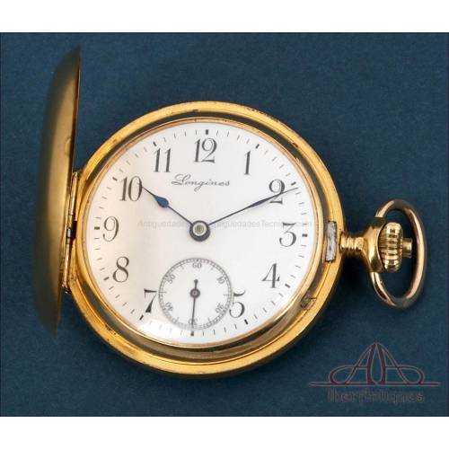 Antiguo Reloj de Bolsillo Longines de oro de 18K. Circa 1900